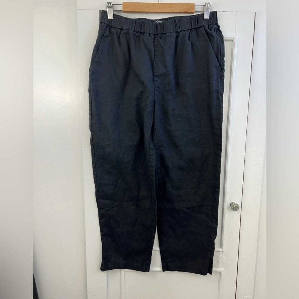 Quince Black Linen Pants, Medium